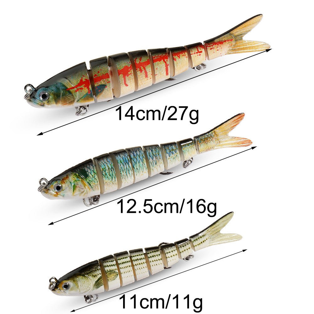 Isca Swimbait 11g 16g 27g Multi Articulada Lenta Afundante Segmentada Biônica Natação Pesca Baixo Anzol Triplo Pesca de Carpa Isca Dura