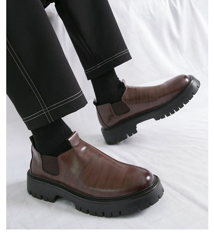 High Quality Thick Soled Leather Shoes Male Trend Men’s Dress Shoes Formal Leather Platform Loafers Shoes For Man