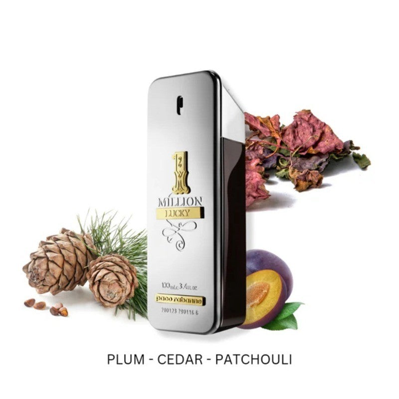 100ml Paco Rabanne Million Lucky Eau de Toilette Spray Perfumes Originais Perfume Amadeirado de Longa Duração Colônia Homme Maquiagem