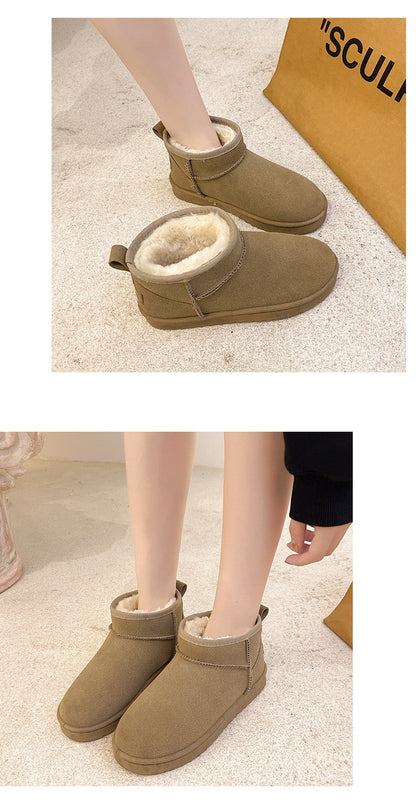 New 2024 Women Winter Ultra Mini Boot Designer Australian Platform Boots for Leather Warm Ankle Fur Booties Luxury Boots