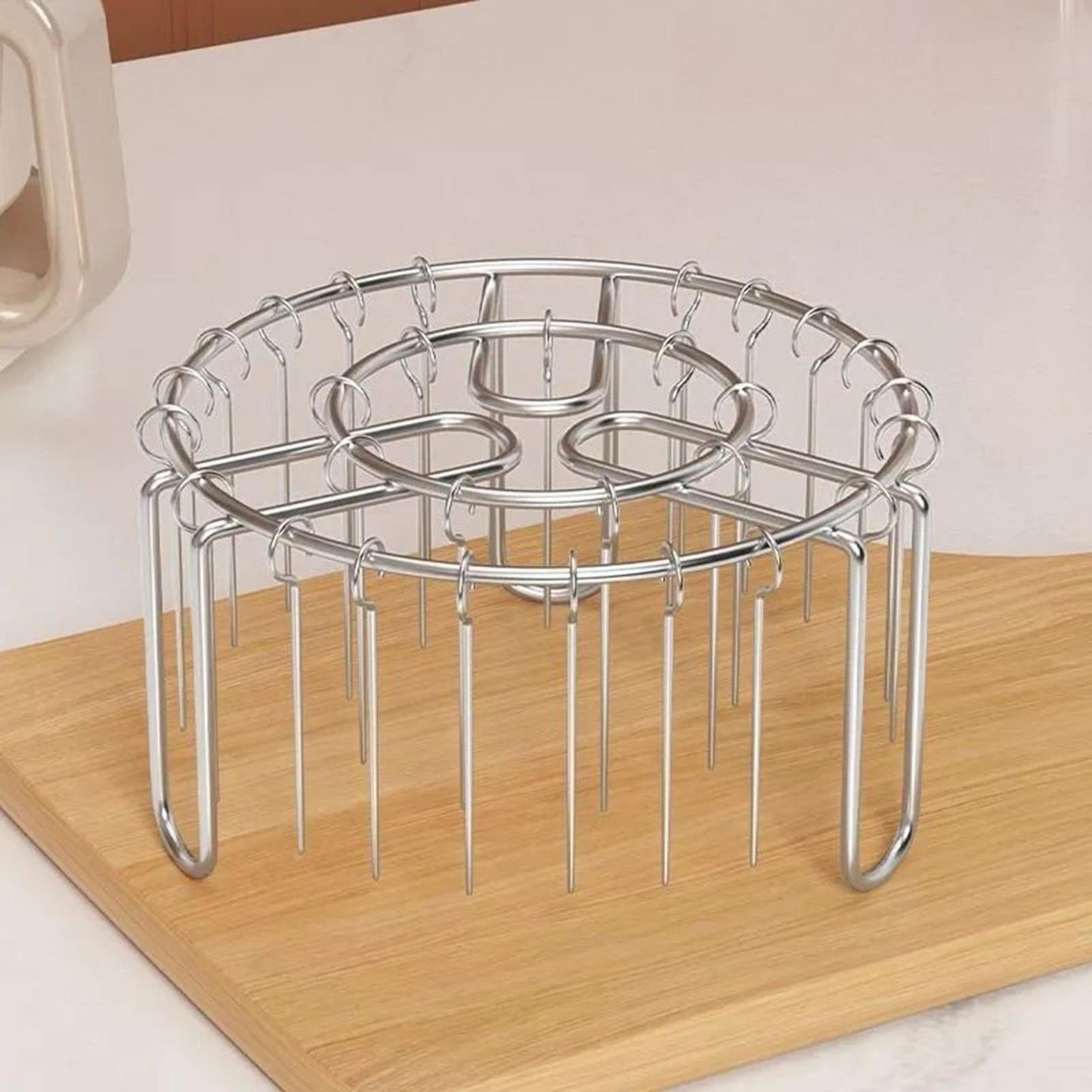 Air Fryer Grill Rack Stainless Steel Hanging Grill Skewers Non-Stick home Barbecue Kebabs Rack For Vegetable Fish Meat Shrimp