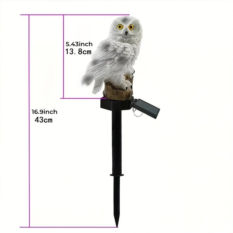 1pc Solar-Powered LED Owl Garden Stake Light - Realistic Outdoor Landscape Lighting with Automatic Switch