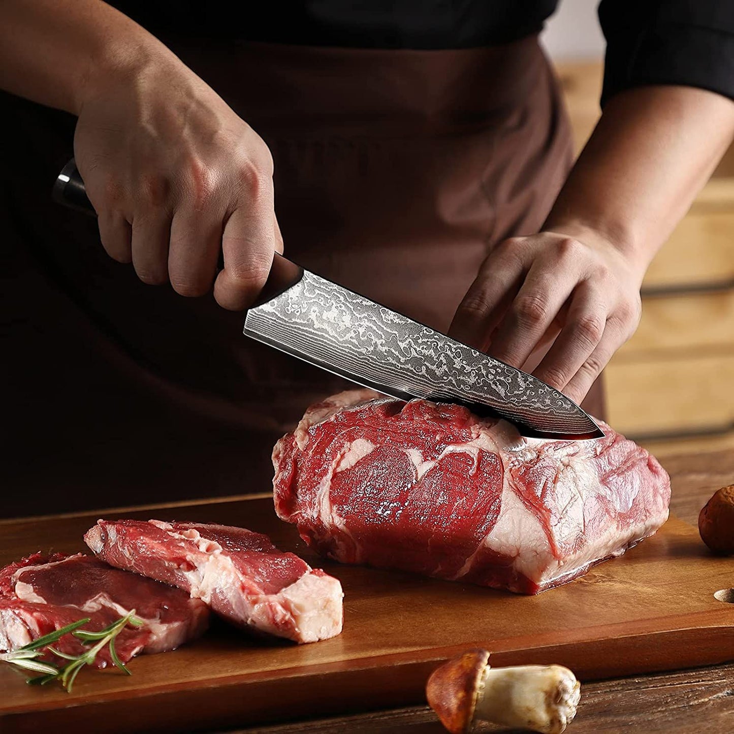 Facas de chef Sunnecko Damascus 1-7 peças/conjunto Faca de corte de carne de aço VG10 de alto carbono Faca de cozinha de corte utilitária ultra afiada