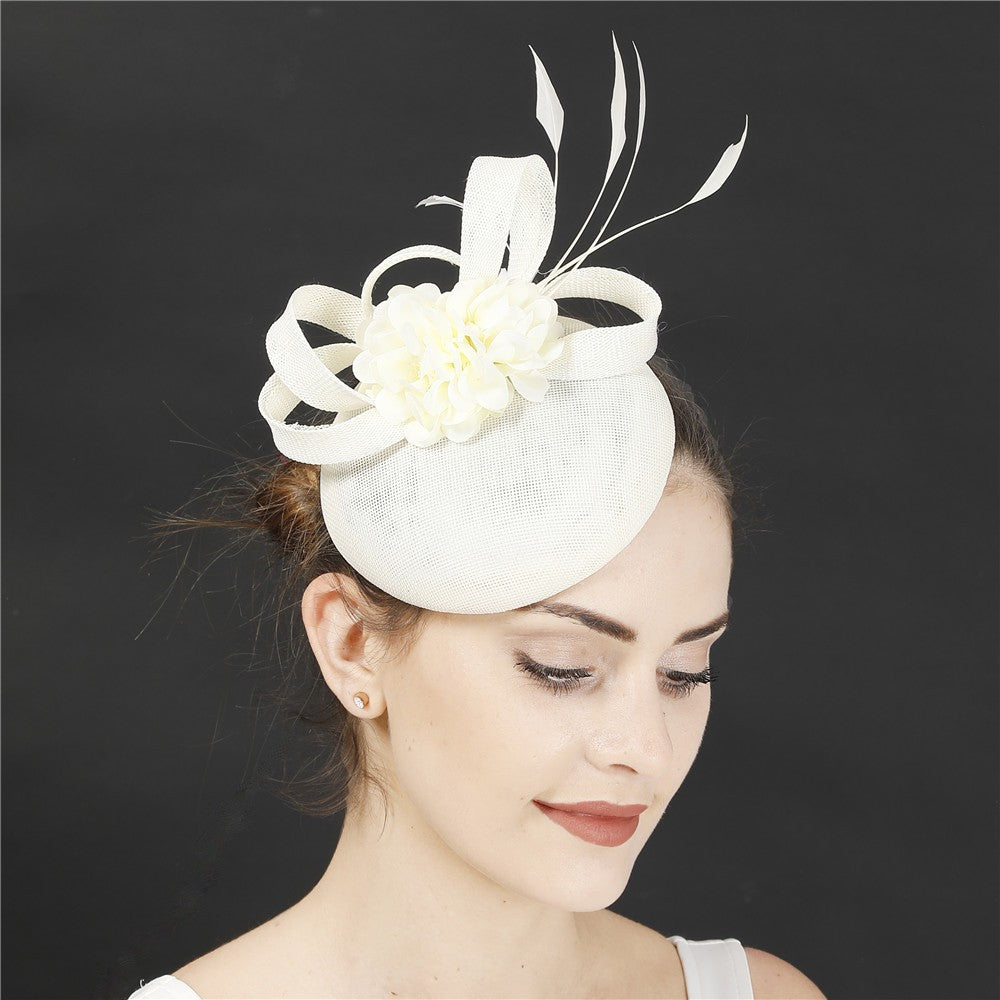Acessórios de Cabelo para Noiva Bege Imitação Fascinators Chapéus Chapéu de Coquetel Ocasião Chapelaria Tiara