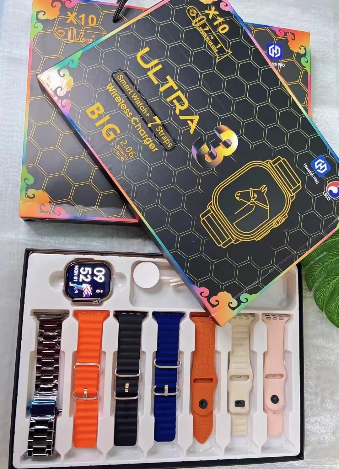 7+1 Smart Watch X10 Ultra 3 Smartwatch Esportivo para Homens Mulheres Chamada Telefônica Bluetooth SmartWatch Mostradores Personalizáveis Pulseira Inteligente à Prova d'Água
