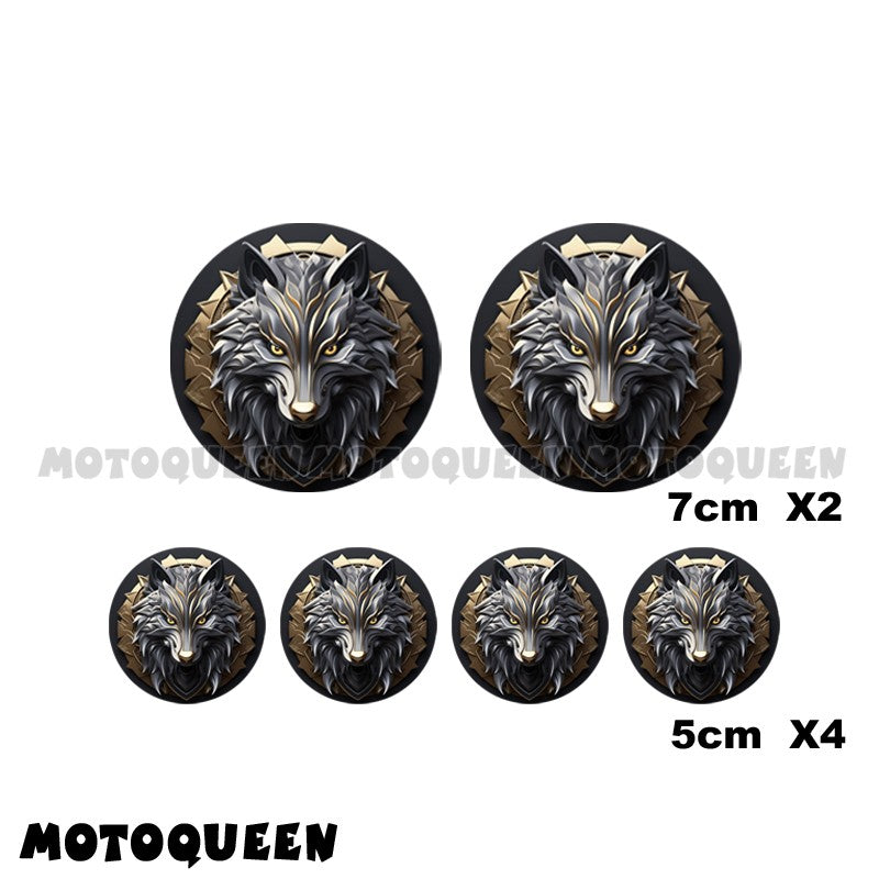 Kit de Adesivos para Tanque de Moto, Para-brisa e Capacete com Estampa de Lobo - para Carros Retrô, Honda, Kawasaki, Suzuki, Harley, Pilotos e Motoqueiros
