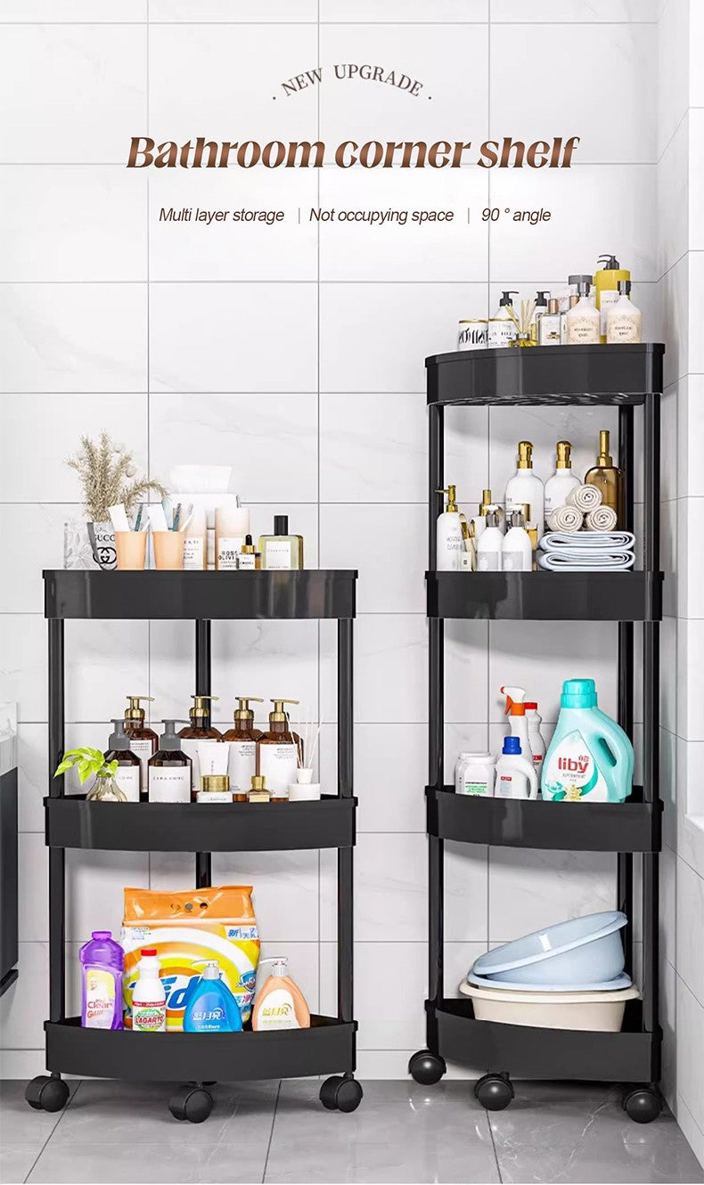 Carrinho de Armazenamento para Banheiro com Rodas, Rack de Armazenamento para Cozinha, Sala de Estar, Alta Capacidade de Carga, Acessórios para Casa