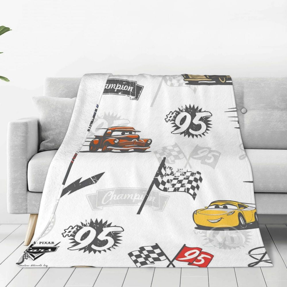 Cars Lightning McQueen 95 Flannel Blanket Life Is A Highway Super Warm Throw Blanket for Couch Bed Picnic Bedspread Sofa Bed