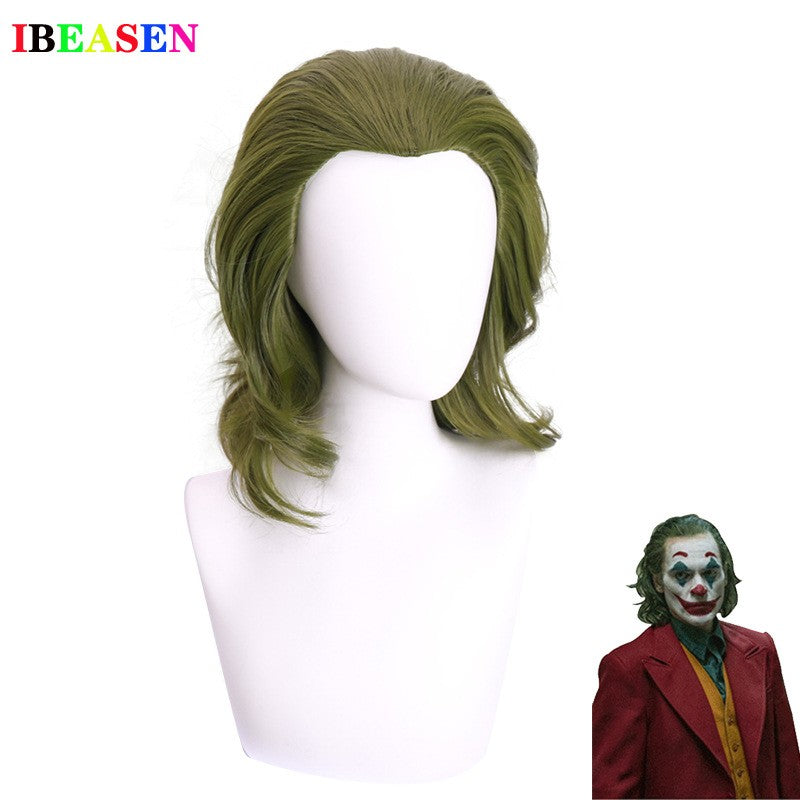 Joker Cosplay Costume Set - Joaquin Phoenix Arthur Fleck Clown Red Dipped Outfit with Green Wig - Personalized Uniform Ensemble