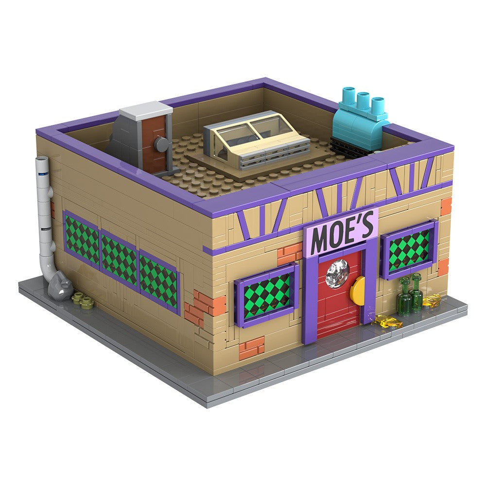 MOC-152941 Modelo de Blocos de Montar de Bar do Moe da Popular Série de Filmes Os Simpsons Coleção para Adultos Presente Brinquedo