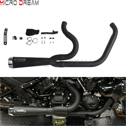 For Harley Softail Low Rider ST FXLRST 117 2025-26 Full Complete Exhaust System Swept-up Muffler Motorcycle Exhaust Pipes 2-In-1