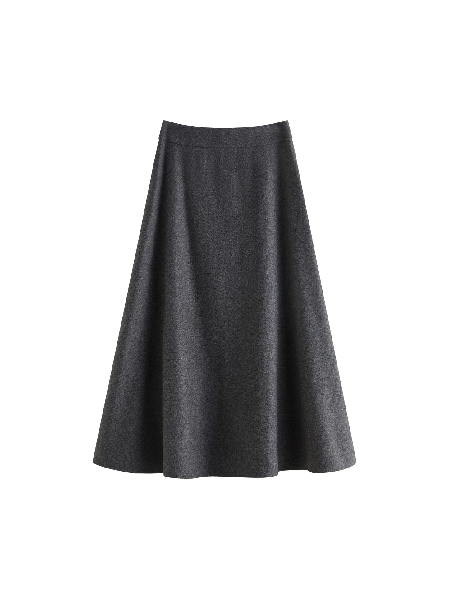 FSLE Office Lady Wool High Waisted A-line Skirt for Women Thickened Medium Length 2024 Winter New Women Casual Skirts 24FS14642