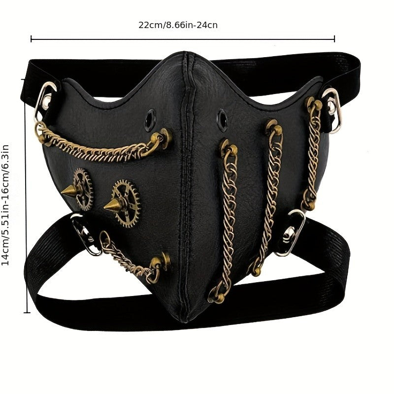 Saibo punk steampunk party protective mask personality chain Halloween adult face mask