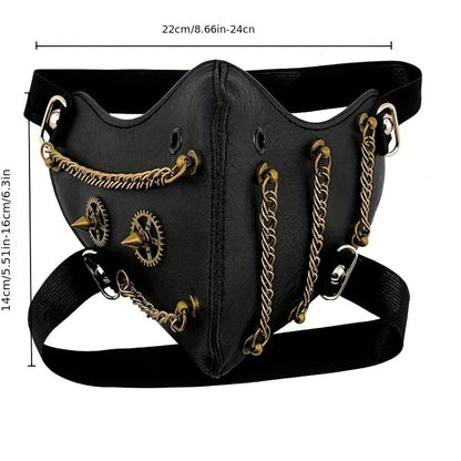 Saibo punk steampunk party protective mask personality chain Halloween adult face mask