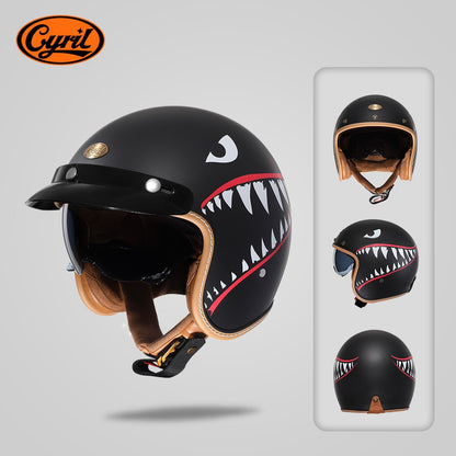 Capacetes Cyril para Motocicletas Acessórios 3/4 Abertos Leves Certificado DOT Segurança Retrô Cascos Moto Capacete