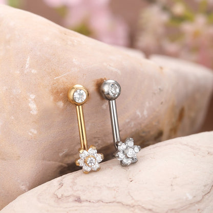 1PC Titânio Christina Vertical Hood Piercings Anéis de Lábio Flor Opala Sexy Piercings de Lábio Joias de Piercing de Sobrancelha VCH