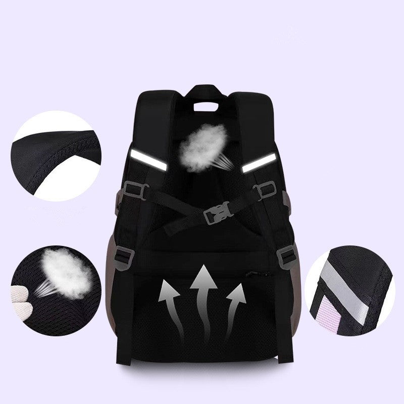 Mochila Escolar Estojo Lancheira Love Pattern Três Peças Tecido Nylon Impermeável Menino Menina Adolescentes Mochila Tendência