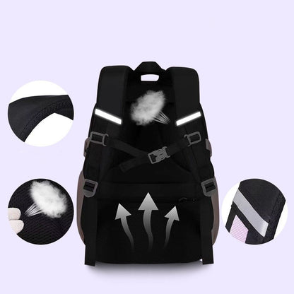 Mochila Escolar Estojo Lancheira Love Pattern Três Peças Tecido Nylon Impermeável Menino Menina Adolescentes Mochila Tendência