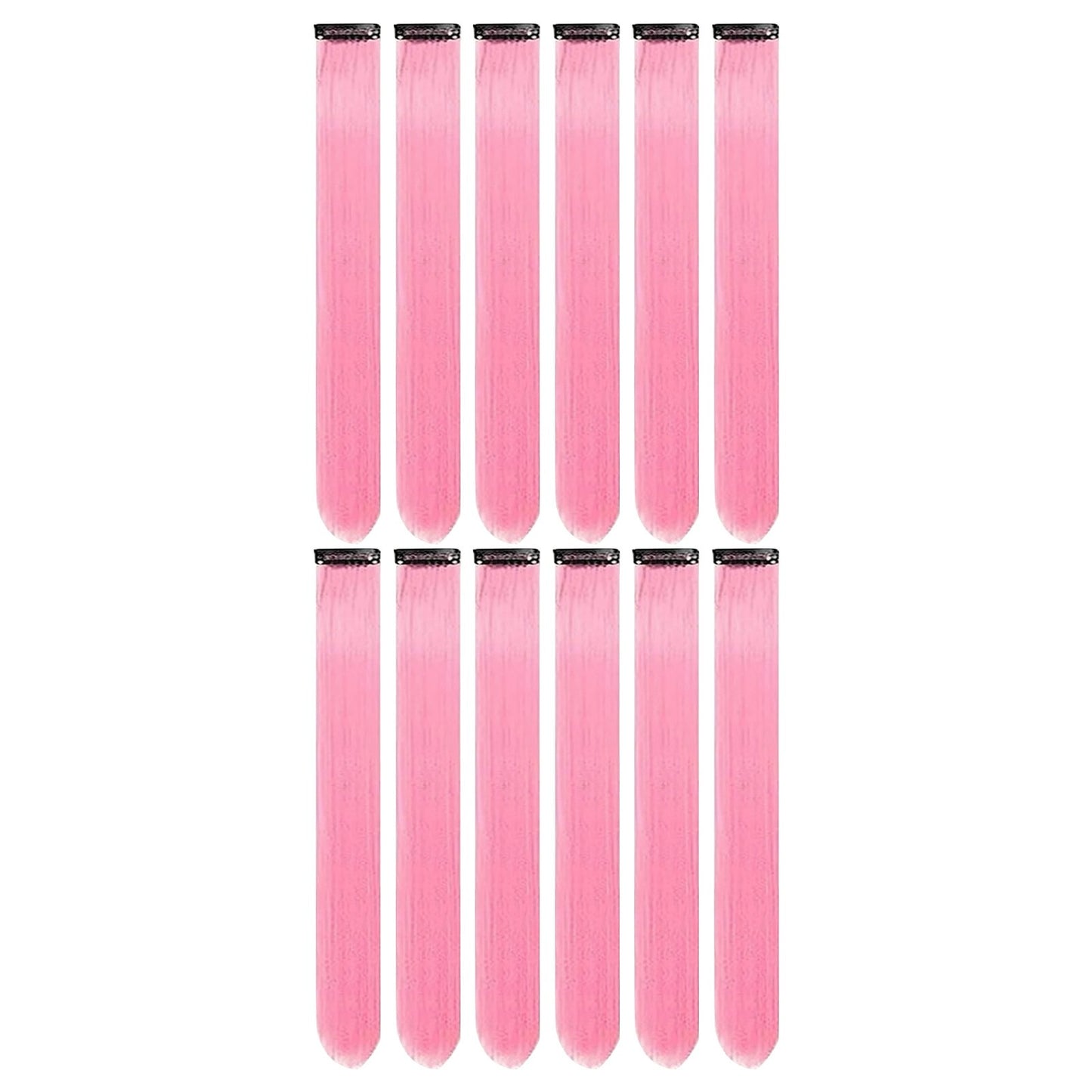 Clip in Hair Extensions Colored Party Highlights 22 inches 6pcs/pack Multi-colors Straight Hair Synthetic Hairpieces Royal Blue
