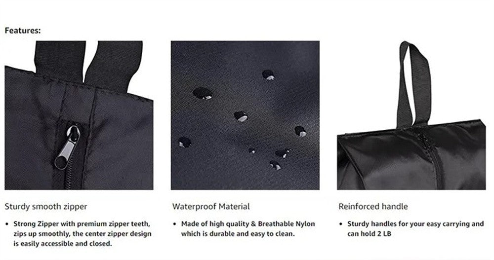 2 or 4 Pack Portable Nylon Waterproof Shoe Storage Bags with Zipper Closure for Men and Women Travel or Family Item Organize