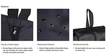 2 or 4 Pack Portable Nylon Waterproof Shoe Storage Bags with Zipper Closure for Men and Women Travel or Family Item Organize