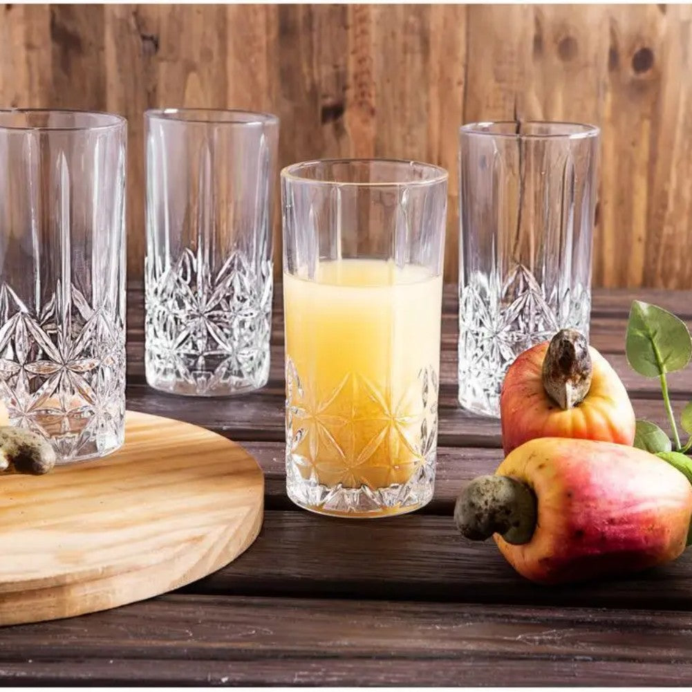 Conjunto de Copos de Vidro 350ml 6 Peças Copo de vidro moderno, resistente ao calor, espesso e sem chumbo para uso em casa e escritório.
