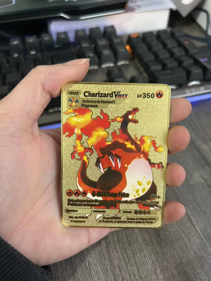 Cartas Pokémon Espanhol Cartas Metálicas Pokémon Cartas de Ferro Pokémon Mewtwo Pikachu Gx Charizard Vmax Cartas Pokémon Vmax