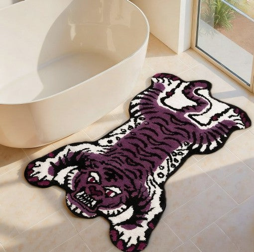 Tiger Pattern Bedroom Decor Plush Carpet Irregular Shape Carpets for Living Room Thick Study Irregular Floor Mat Fluffy Soft Rug