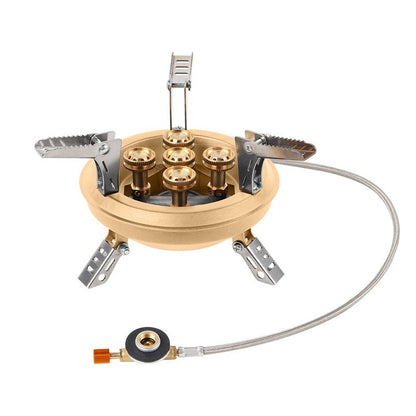 BRS-201A Five-core Fire Stove, Cassette Butane Liquefaction Portable High-power Gas Stove with Electronic Igniter Split Cooktops