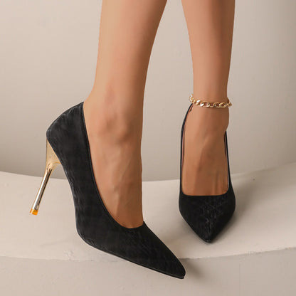 Women 10Cm Pointed Toe High Heels White Red Lady Wedding Bridal pumps Sexy fashion girl Prom Shoes Classic Black Office Shoes