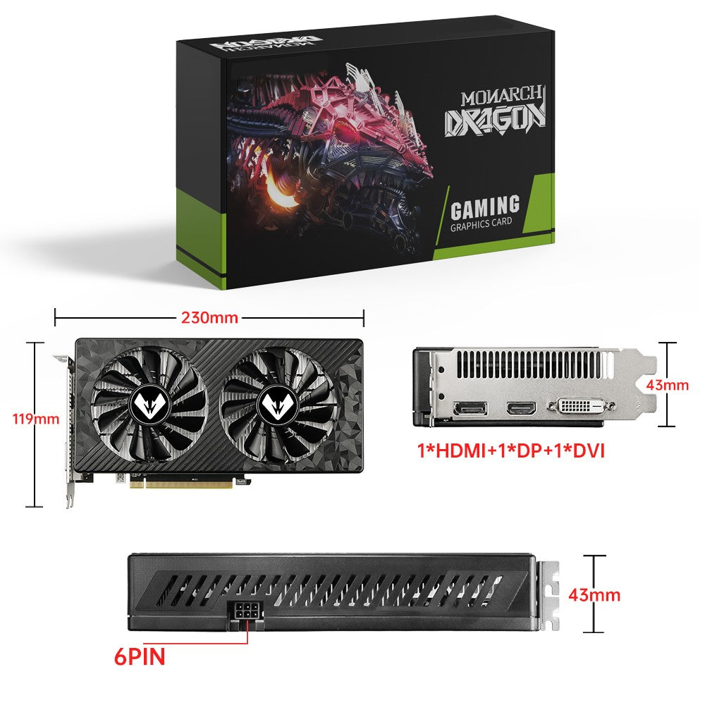 Placa de Vídeo MAXSUN AMD Radeon RX580 2048SP 8G GDDR5 256bit para PC Desktop Componentes de Computador para Jogos GPU RX 580