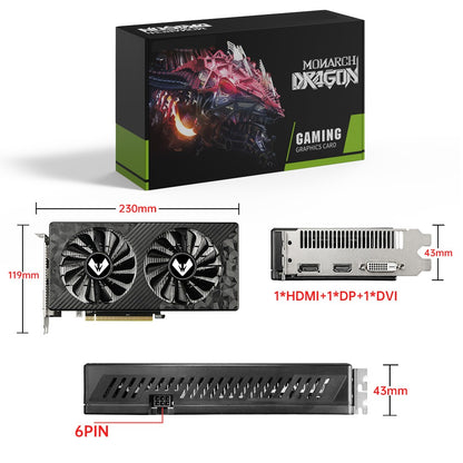 Placa de Vídeo MAXSUN AMD Radeon RX580 2048SP 8G GDDR5 256bit para PC Desktop Componentes de Computador para Jogos GPU RX 580