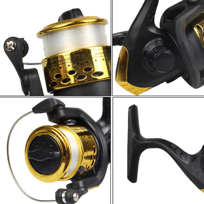 Combo Vara e Carretilha de Pesca Santa King - Kit Completo de Pesca com Vara Telescópica e Carretilha, Iscas, Anzóis, Conjunto de Vara para Viagem