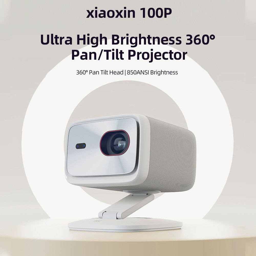 Projetor Lenovo Xiaoxin 100P Original 1140 ANSI Foco Automático Wifi6 Home Theater Inteligente 360 PTZ Suporte Projetor Portátil 4K HD