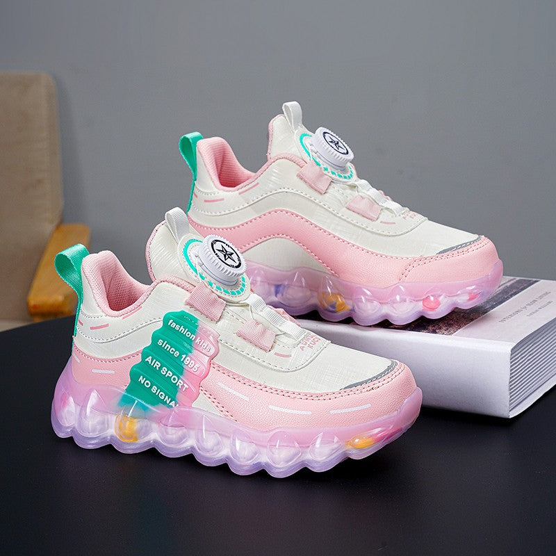 New Anti-skid Leather Kids Sneakers for 5-16Years Girls Casual Walking Footwear Non Slip Children Boys Sport Running Sneaker