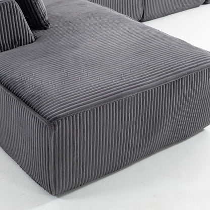 Sectional boneless Couch with L-Shape Chaise,Modern Modular sleeper Sofa with Deep Seat, Upholstered Couches for Room