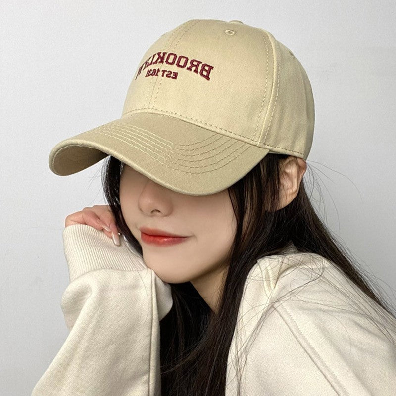 Soft Cotton Letters Baseball Cap For Women Men Retro Embroidery Curved Brim Hat Unisex Ponytail Hip Hop Dad Trucker Sun Hats