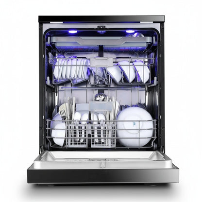 Stainless Steel Dishwasher, 8 Program Freestanding Dish Washing Machine, 598x600x845mm Premium Electric Kitchen Appliance
