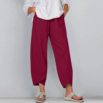 plus Size S5XL Casual Trousers Loose Fit Harlan Pants Women's Comfortable Loose Pants l Waist Nine Points Pants