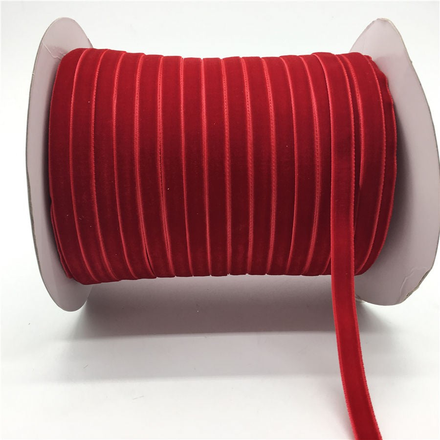 50yards 10mm Velvet Ribbon For DIY Handmade Gift Bouquet Wrapping Supplies Home Party Decorations Christmas Webbing Trimming