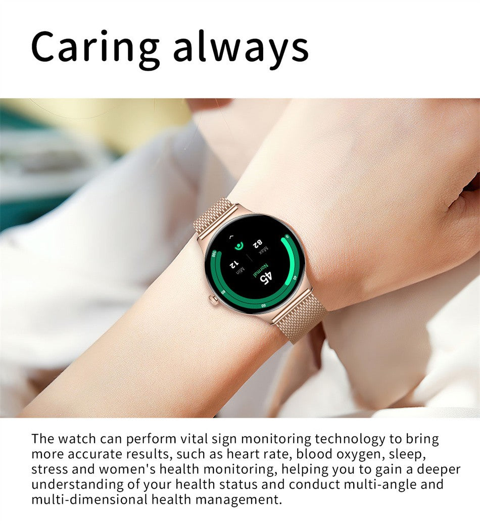 For Huawei New Ultra Slim AMOLED Smart Watch Women Screen Always Display Time Heart Rate BT Calling High-end Fashion Smartwatch