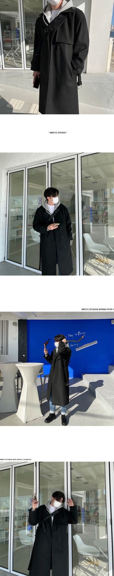 Winter Thick Woolen Coat Men Warm Fashion Solid Colors Oversized Long Wool Blends Coat Men Korean Loose Coat Mens Overcoat Q30