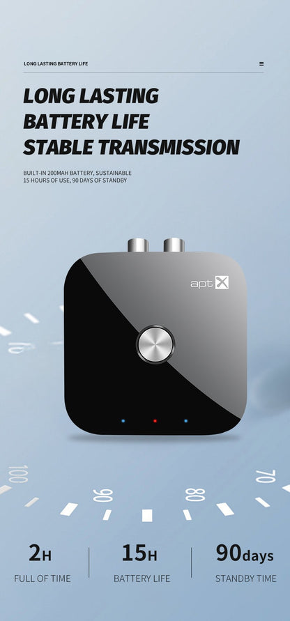 Tebe aptX/aptX-Adaptive Bluetooth 5.4 Audio Receiver Transmitter R/L 3.5mm Aux Wireless Music Adapter for TV Car Headphones