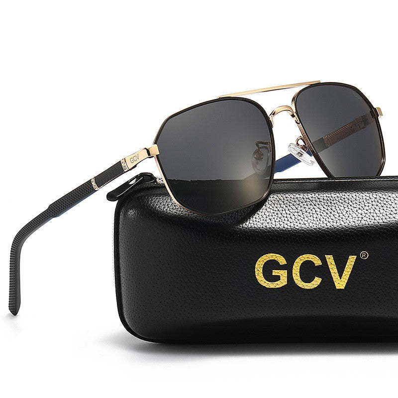 GCV 2025 Óculos de Sol Polarizados Clássicos Masculinos Modelo Piloto Quadrado Armação de Metal Óculos de Sol Masculinos para Dirigir Óculos UV Bloqueador Luxo