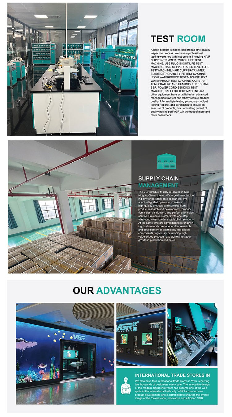 VGR Convenient Home Shaver Stainless Steel Double Blade Men's Shaver Intelligent Digital Display Washable Mini Shaver V-341