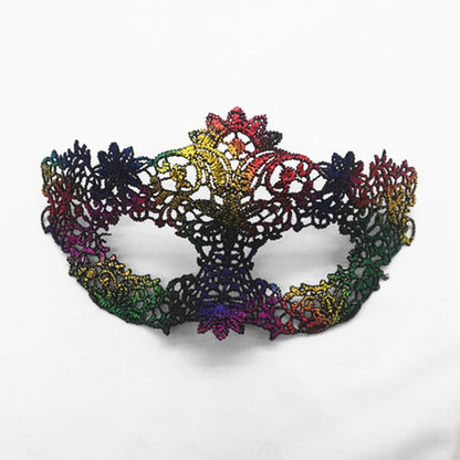 Women Sexy Hollow Lace Masquerade Gold Black Face Mask Princess Party Cosplay Prom Props Costume Nightclub Queen Eye Mask Exotic