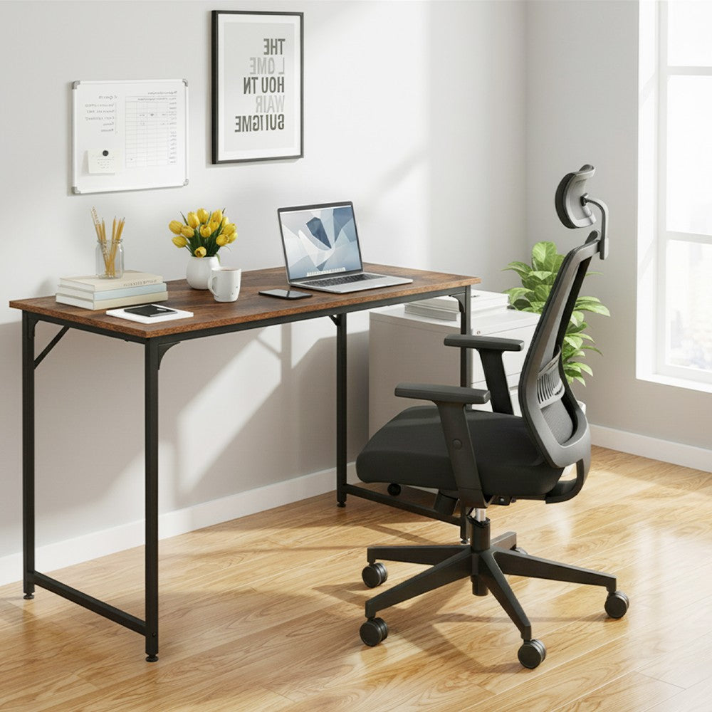 Escrivaninha de Computador de 39 Polegadas Versátil para Home Office, Estudo e Jogos, Design Moderno Minimalista com Estrutura de Metal Resistente, Fácil de Montar
