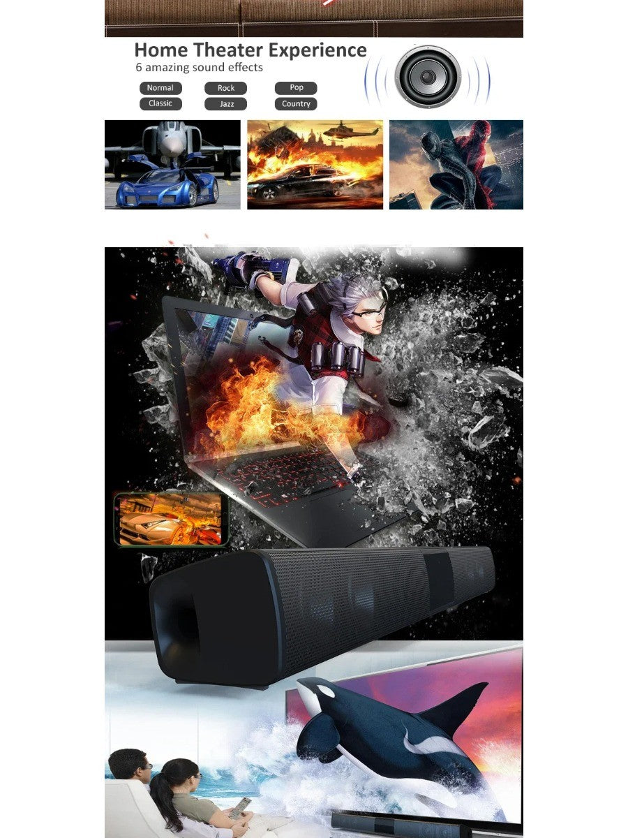 Poderoso Alto-falante Bluetooth Sem Fio para Home Theater Computador TV Carro Soundbar Subwoofer com Graves Fortes Rádio caixa de som