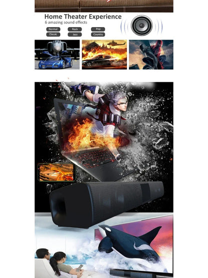 Poderoso Alto-falante Bluetooth Sem Fio para Home Theater Computador TV Carro Soundbar Subwoofer com Graves Fortes Rádio caixa de som