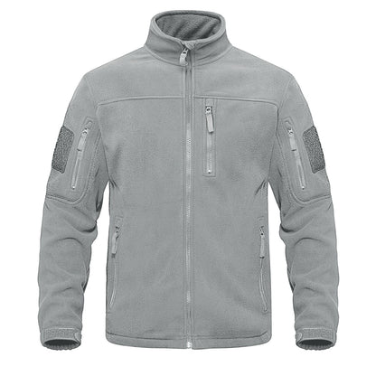 TACVASEN Full Zip Up Green Fleece Jacket Thermal Warm Work Coats Mens Zipper Pockets Jacket Hiking Training Outwear Windbreaker